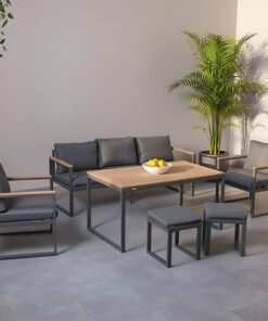 Alternative view of Ethen 7 Seater Sofa Set- Dark Grey/Black-With 1-Year Warranty