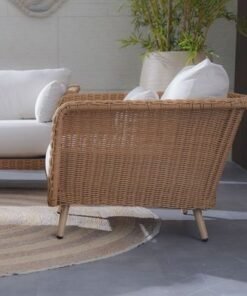Santiago 5-Seater Rattan Sofa Set + Coffee Table-Brown/White-With 2-Year Warranty-By Ziantti - Image 5