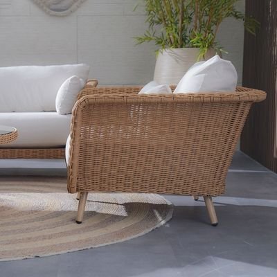 Santiago 5-Seater Rattan Sofa Set + Coffee Table-Brown/White-With 2-Year Warranty-By Ziantti - Image 5