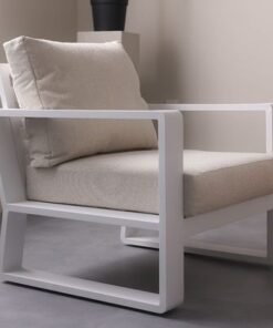 Croma 5-Seater Sofa Set with Coffee Table - White/Teakwood - With 2-Year Warranty - Image 4