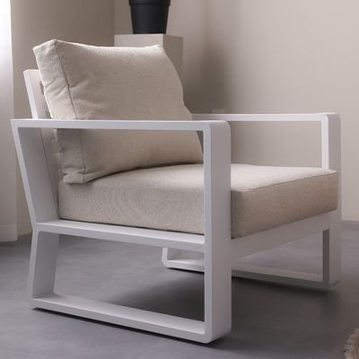 Croma 5-Seater Sofa Set with Coffee Table - White/Teakwood - With 2-Year Warranty - Image 4
