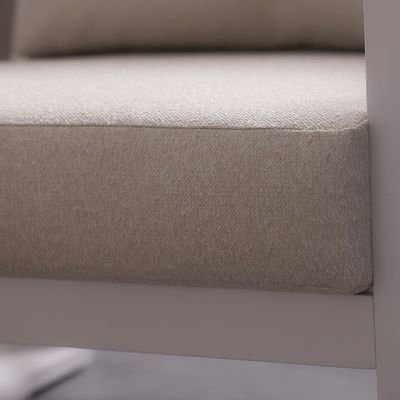 Croma 5-Seater Sofa Set with Coffee Table - White/Teakwood - With 2-Year Warranty