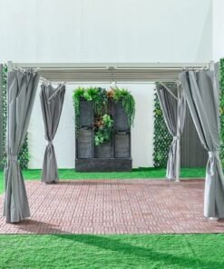 Alternative view of Amna Metal Pergola-White/Grey-With 1-Year Warranty