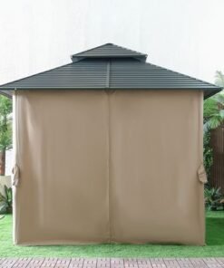 Titan Metal Gazebo with Seating-Grey/Brown-3x3 M-With 2-Year Warranty - Image 4