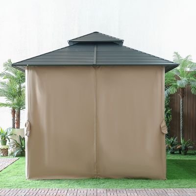 Titan Metal Gazebo with Seating-Grey/Brown-3x3 M-With 2-Year Warranty - Image 4