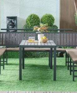 Titan Metal Gazebo with Seating-Grey/Brown-3x3 M-With 2-Year Warranty - Image 5