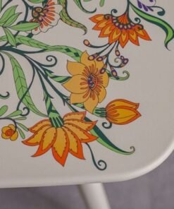 Prisma Square Coffee Table-Beige with Floral Print - Image 3