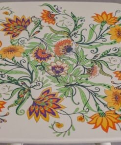 Prisma Square Coffee Table-Beige with Floral Print - Image 4