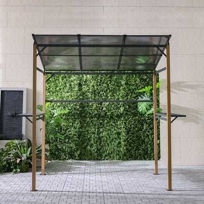 Sara BBQ Grill Shade-Dark Grey/Wooden-With 1-Year Warranty - Image 2