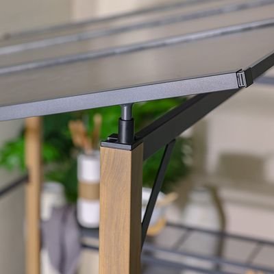 Sara BBQ Grill Shade-Dark Grey/Wooden-With 1-Year Warranty