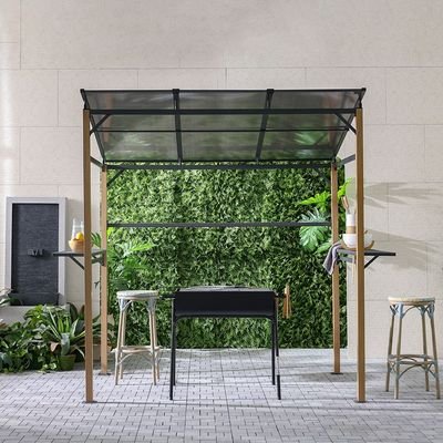 Sara BBQ Grill Shade-Dark Grey/Wooden-With 1-Year Warranty - Image 3