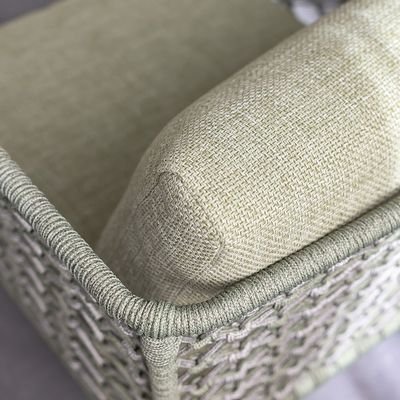 Olive 5-Seater Sofa Set - Olive Green/Natural Wood - With 2-Year Warranty
