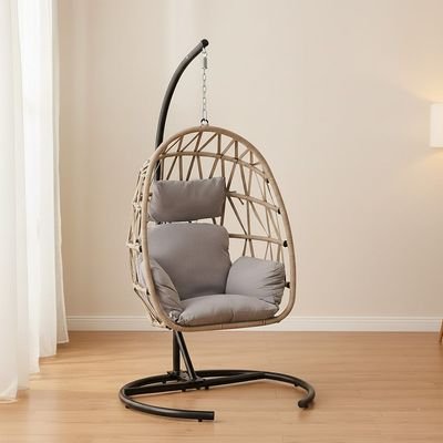 Lisbon Swing Chair-Grey-With 1-Year Warranty - Image 2