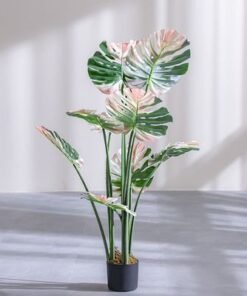 Alternative view of Artificial Monstera Plant with Pot-Multi-color-120 cm