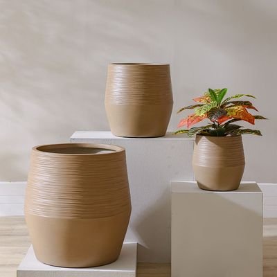 Fibre Clay Pot-Taupe-24x24x24 cm - Image 4