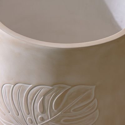Fibre Clay Pot-Leaf Design-43.5x43.5x44 cm - Image 3