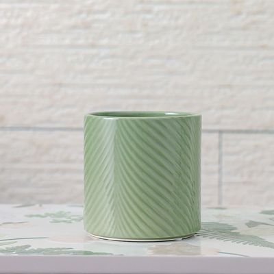Ceramic Leaf Pot- Green 13X13X13 Cm - Image 2
