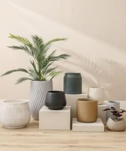 Fibre Clay Pots Abstract Design-24X24X24 Cm