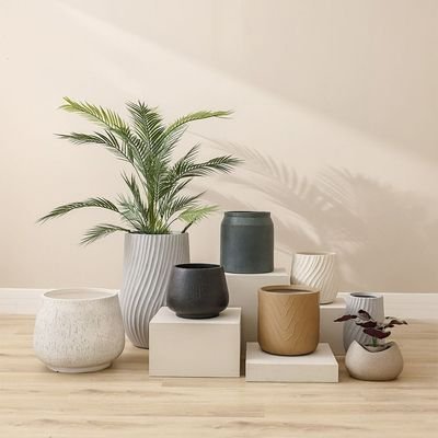 Fibre Clay Pots Abstract Design-36X36X36 Cm