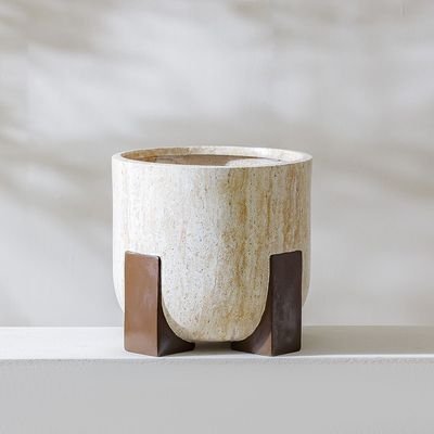 Fibre Clay Pot with Stand-44x44x41.5 cm - Image 2