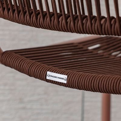 The Loom Outdoor Chair Without Arm-Brown/Red-With 1-Year Warranty - Image 5