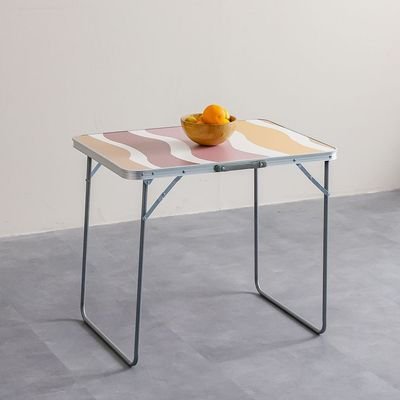 Picnic Folding Table 80X60X70Cm Marble Finish-Muted Desert Waves - Image 2