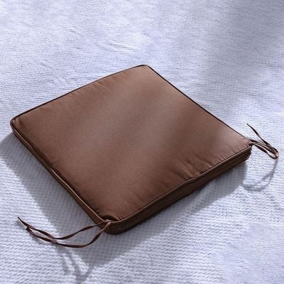 Square Seat Cushion With Zipper 58X58X5Cm- Solid Cocoa - Image 2