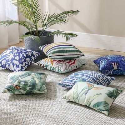 Woven Cushion 45X45Cm-Nice Dazzling Blue