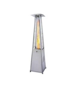 Pureheat Pyramid Style Gas Patio Heater In Stainless Steel With Wheels
