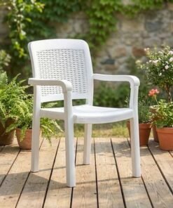 Alternative view of Alya Plastic Chair With Arm - White