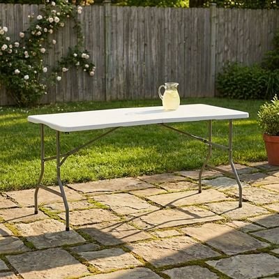Recto Rectangular Folding Table - White - Image 2