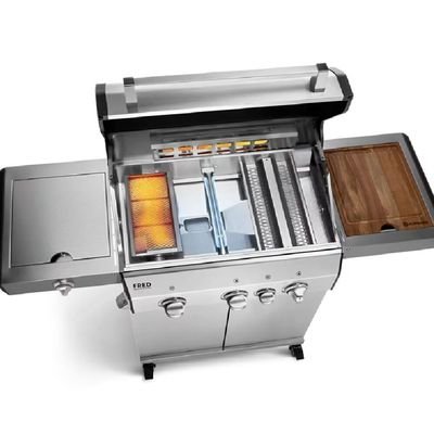 Burnhard Fred-3-Burner Gas Grill Deluxe Stainless Steel -Series 3 With Stainless Steel Grate - Image 3
