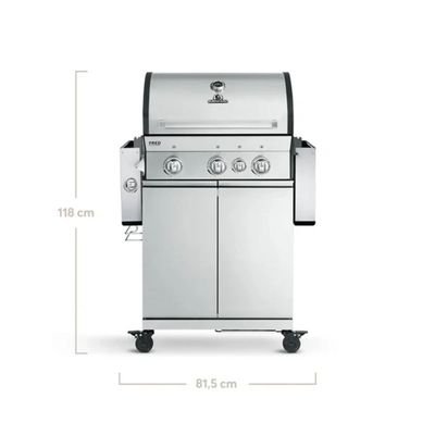 Burnhard Fred-3-Burner Gas Grill Deluxe Stainless Steel -Series 3 With Stainless Steel Grate - Image 5