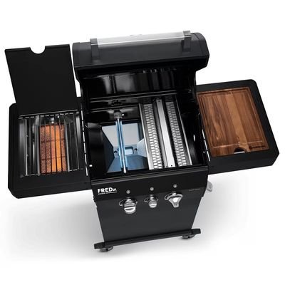 Burnhard Fred Jr- 2-Burner Gas Grill Deluxe Black Edition -Series 3 With Stainless Steel Grate - Image 5