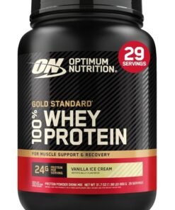 Optimum Nutrition Gold Standard 100% Whey Protein Powder Primary Source Isolate, 24 Grams of Protein for Muscle Support and Recovery - Vanilla Ice Cream, 2 Lbs, 29 Servings (899 Grams)