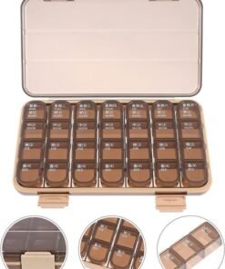 Lemon 28 One Week Planner Medicine Organizer 7 Day Plastic to Go Containers Purse Case Organizer Travel Medicine Kit Case Tray Food Grade Plastic Seal Accessories