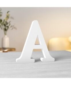 TPGP 6 Inch Wood Letters - Unfinished Standing Letters for Wall Decor - Sign Board Decoration for Home Party Craft Projects (A)