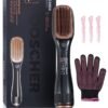DOSCHER 1200 Watt Hair Dryer Brush Ceramic Dryer And Styler 2 In 1 Professional Black/Beige Gift box packaging