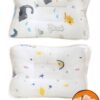 ZCM-HAPPY 2 Piece Baby Pillow Cartoon Pattern Children Shaped Pillow for Head Protection Anti Roll Baby Bedding Nursing Pillow Infant Head Support Soft Cute Comfortable Baby Head Support Pillow
