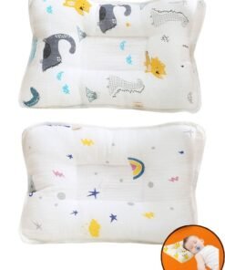 ZCM-HAPPY 2 Piece Baby Pillow Cartoon Pattern Children Shaped Pillow for Head Protection Anti Roll Baby Bedding Nursing Pillow Infant Head Support Soft Cute Comfortable Baby Head Support Pillow