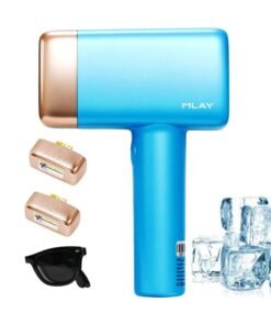 MLAY Newest T14 Painless Ice Compress Laser Hair Removal Device Epilator For Whole Body Arm Armpit Face Back Leg - 1*HR+1*Bikini+1*Face Lamp Sky Blue