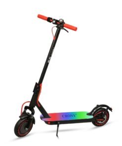 Crony M365 E-Scooter 250W Motor, 25-45KM/H Speed, 10-25KM Range, Front Suspension, Durable Honeycomb Tires,Smart App Control,Aluminum Alloy Frame, 100KG Max Load, 36V/7.8AH Battery,Easy Folding, LED Light Base, Commuter Electric Scooter for Adults & Kids, Portable, Lightweight Design, Durable Honeycomb Tires, Bluetooth Connectivity, Ideal for Daily Commute & Leisure Rides, 3-5 Hours Charging Time, Normal/Disc Brakes, IPX4 Waterproof, 7 Colors LED Deck Lights，Red