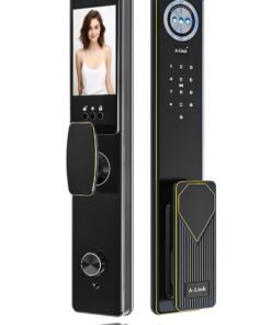 ALINK Smart Door Lock  Smart Lock with Face, Palm Print, Fingerprint, Passcode, IC Card & Remote Unlock – CNC Carved, Anodized Aluminum, Fire-Resistant & Anti-Corrosive