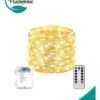 Flushrenic 100 LED light strings, waterproof fairy lights for indoor and outdoor festival decoration, waterproof battery box with 8 modes, remote control of fairy light strings, LED light strings for event lighting and decoration, decorative lights, warm white 10mm