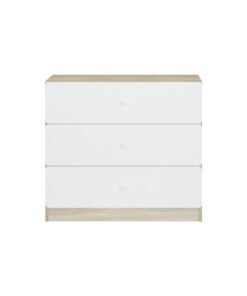 Alternative view of DANUBE HOME Kinder 3 Drawers Dresser Durable Vanity Table Dressing Makeup Desk With Storage Modern Design Bedroom Furniture L 80 x W 38 x H 72 cm-White & Sonoma Oak