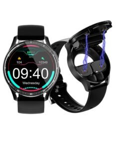 Zikra Smart Watch with Earbuds, 2 in-1 Smart Watch for iPhone Compatible, Blood Pressure Watch Pro for Men, IP X7 Waterproof Fitness Tracker MP3, Voice Recorder, Heart Rate Sleep Monitor, Long Time Standby