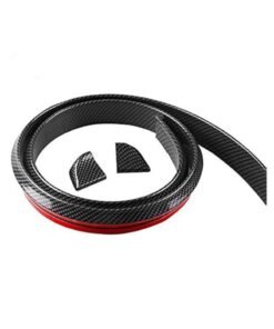 1.5M Universal Car Bumper Strip Carbon Fiber Rubber Rear Spoiler Wing Exterior Spoiler Kit for Most Cars & Trucks Flexible Self-Adhesive Fits Front Bumper Side Skirts Tail Fins (40mm Width)