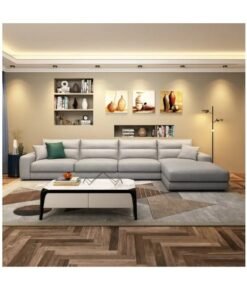 Ripple FURNITURE Best Seller Waterproof High Tech Fabric L Shaped Sofa Set Sectional Sofa For Simple Living Room Luxury Corner Sofa Set Furniture 4 Seater Grey 370X98X92