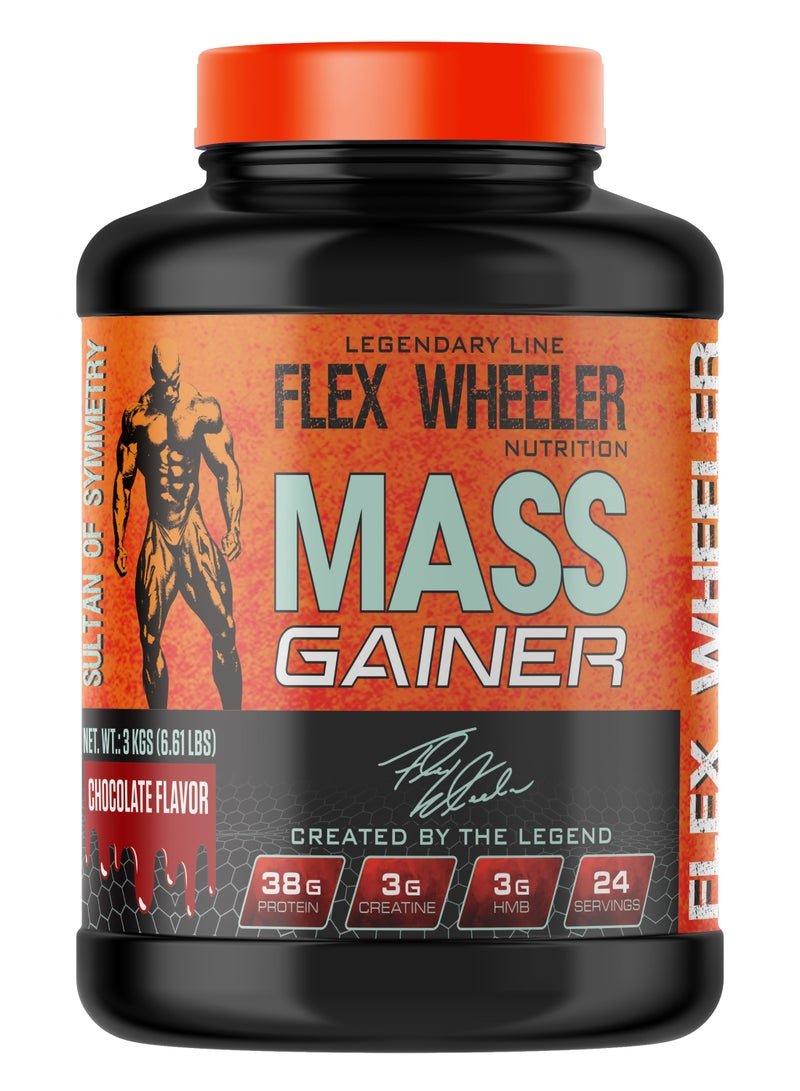 Flex Wheeler Nutrition Legendary Mass Gainer Protein 6.61 lbs - Advanced Formula for Muscle Growth & Size (Chocolate)