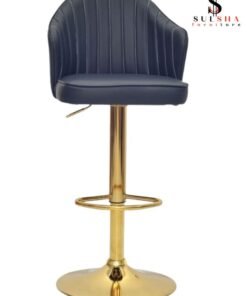 SULSHA PU Leather Round Bar Stool with Back Rest Height Adjustable Swivel Pub Chair Home Kitchen Bar stools Backless Stool with Footrest